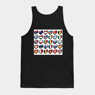 Eurovision Song Contest Flags Hearts Tank Top